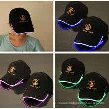 Benutzerdefinierte Baumwolle 6 Panel Stickerei LED Baseball Hüte